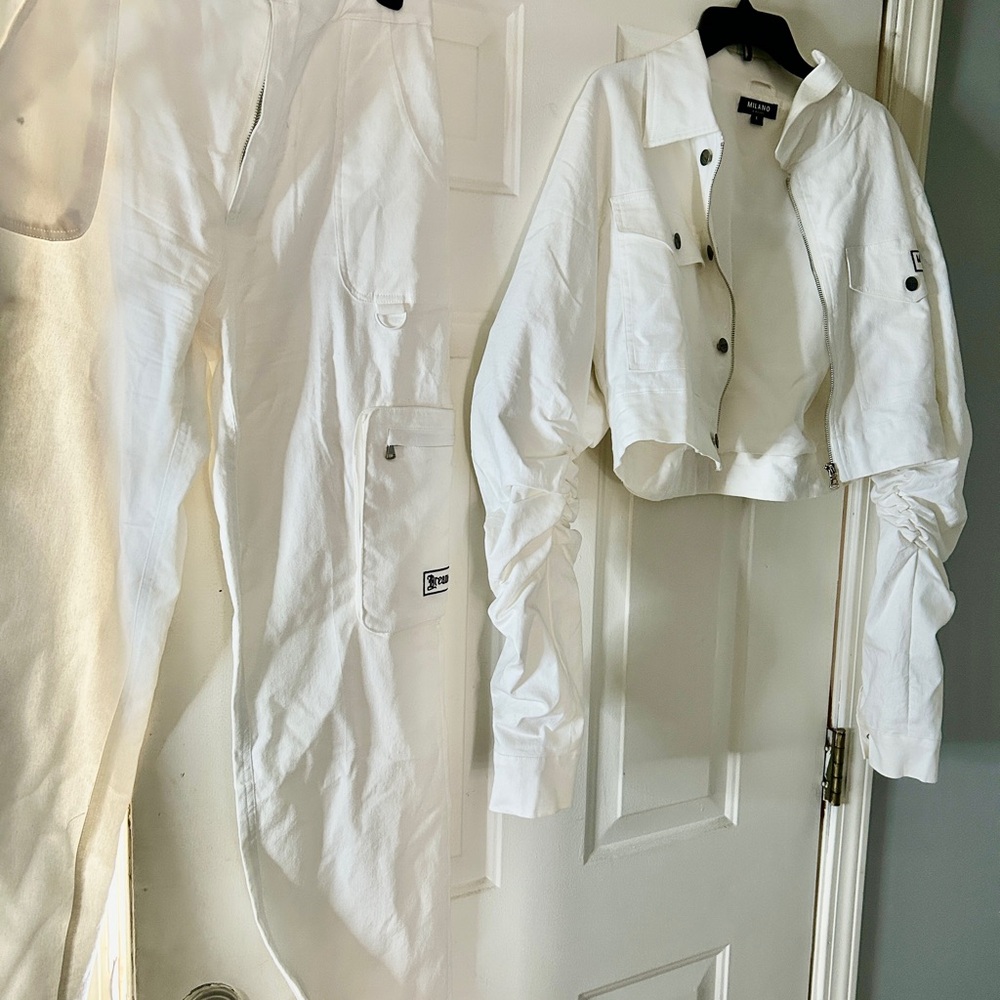 Milano Di Rouge Ivory Buttoned Jacket and Pants
